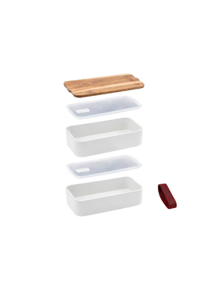 Borsa termica Akinod color terracotta + Bento bianco da 1,4 L