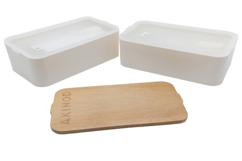 Mala térmica Akinod terracota + Bento branco 1,4 L
