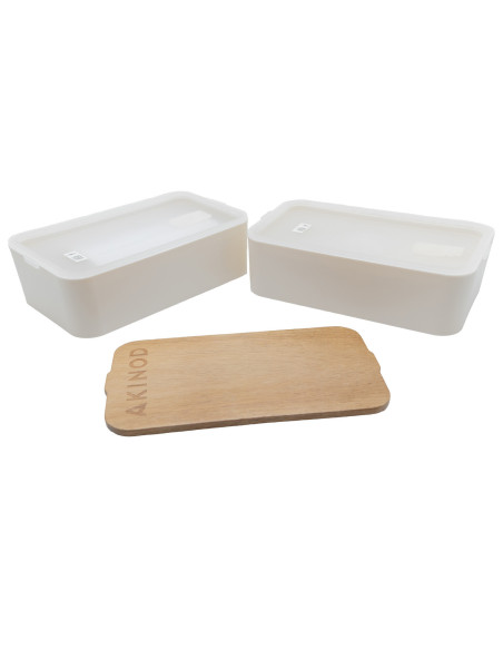Mala térmica Akinod terracota + Bento branco 1,4 L