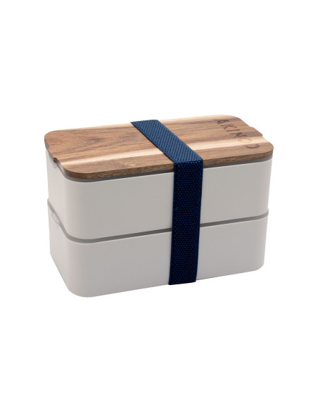 Bolsa isotérmica Akinod azul vaquero + Bento blanco 1,4 L