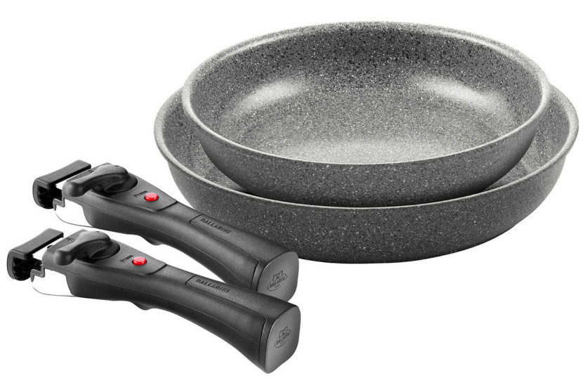 Conjunto de cozinha de 4 peças Ballarini Torre: 1 frigideira de 24 cm + 1 frigideira de 28 cm + 2 pegas amovíveis