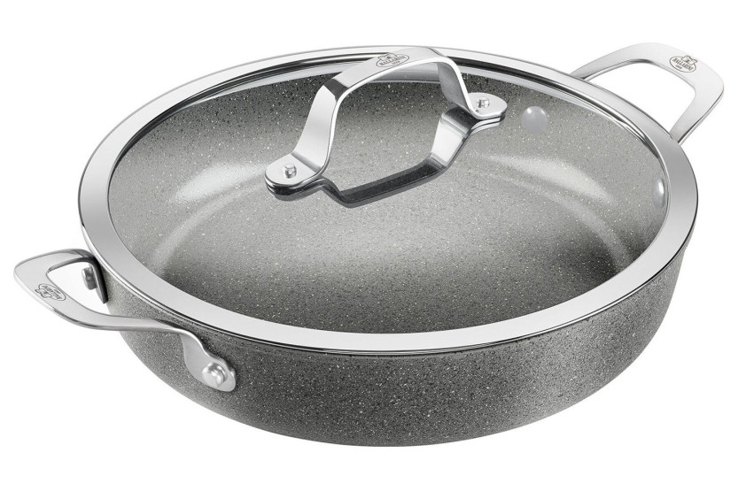 Ballarini Salina stekpanna med non-stick-beläggning, 28 cm, 2 handtag och glaslock
