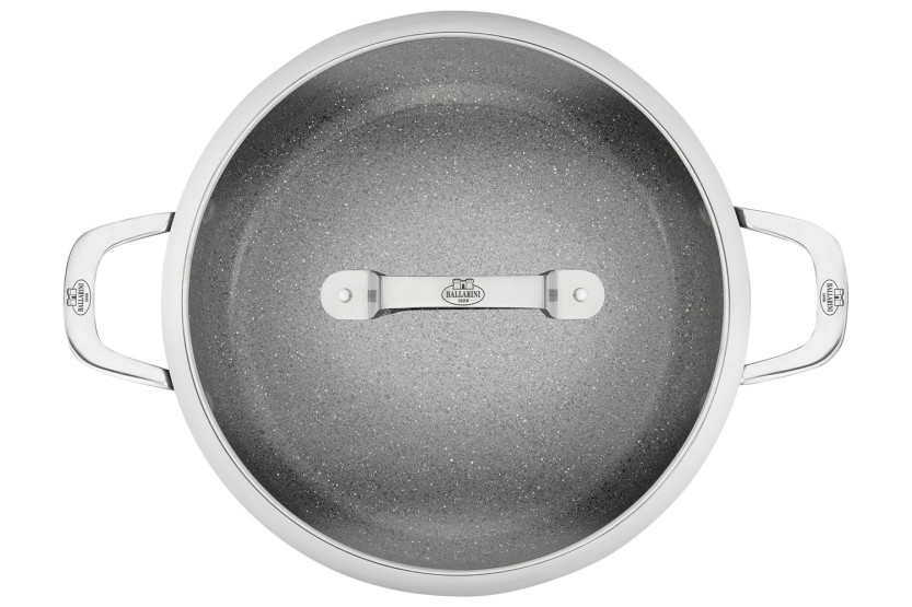 Ballarini Salina stekepanne med non-stick-belegg, 28 cm, 2 håndtak og glasslokk