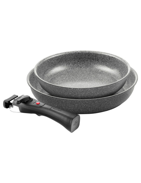Set da cucina Ballarini Torre da 3 pezzi: 1 padella da 24 cm + 1 padella da 28 cm + 1 manico rimovibile