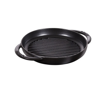 Staub Pure -grilli, pyöreä, mattamusta emaloitu valurauta