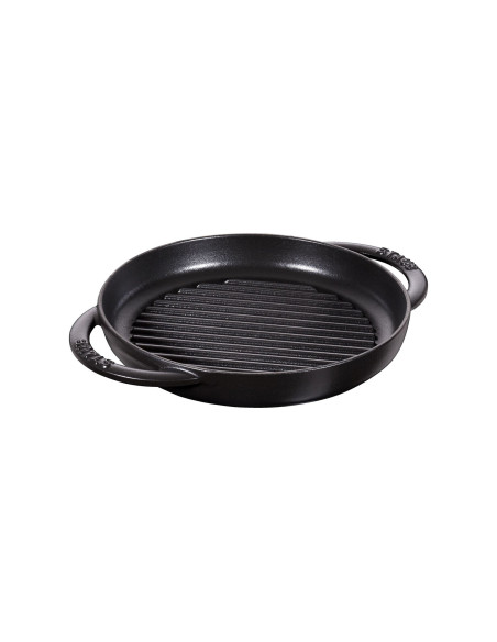 Staub Pure -grilli, pyöreä, mattamusta emaloitu valurauta