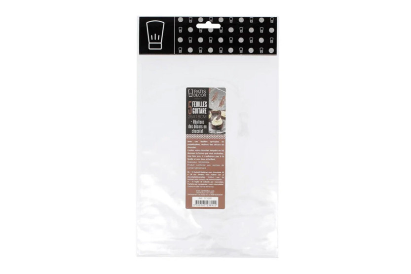 Set of 5 Patisdécor guitar sheets made of polyethylene, 26x18 cm
