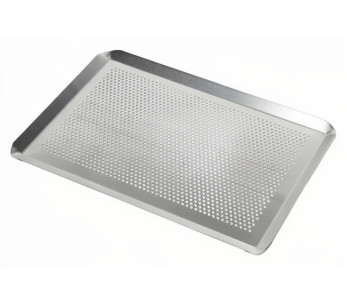 Perforerad bakplåt i aluminium från Patisdécor med upphöjda kanter, 40 x 30 cm