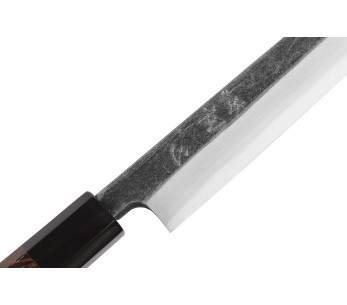 Faca yanagiba japonesa artesanal Hatsukokoro Shirasagi de 24 cm, com cabo em wengué 2