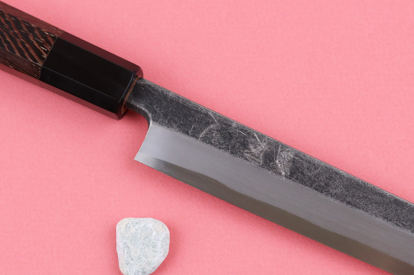 24-cm Handcrafted Japanese Yanagiba Knife by Hatsukokoro Shirasagi with a Wenge Handle