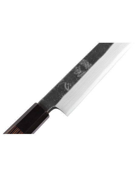 Faca yanagiba kiritsuke japonesa artesanal Hatsukokoro Shirasagi, de 27 cm, com cabo em wengué