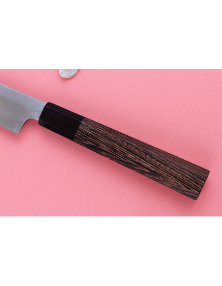 Hatsukokoro Shirasagi -merkkinen, käsintehty japanilainen 27 cm:n kiritsuke-tyyppinen yanagiba-veitsi, wengé-kahvalla