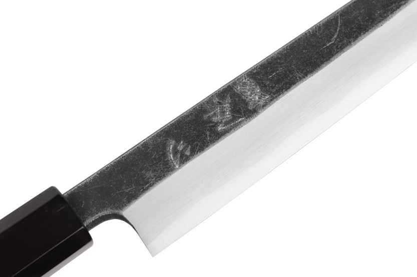 Handgefertigtes japanisches Yanagiba-Kiritsuke-Messer, 24 cm, von Hatsukokoro Shirasagi, mit Wengé-Griff