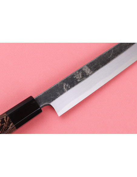 Handgjord japansk yanagiba-kniv (kiritsuke) 24 cm från Hatsukokoro Shirasagi med handtag i wengé