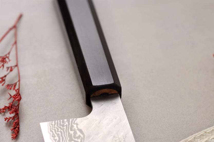 17cm Handcrafted Japanese Nigara Hamono Tsuchime VG10 Damascus Santoku Knife
