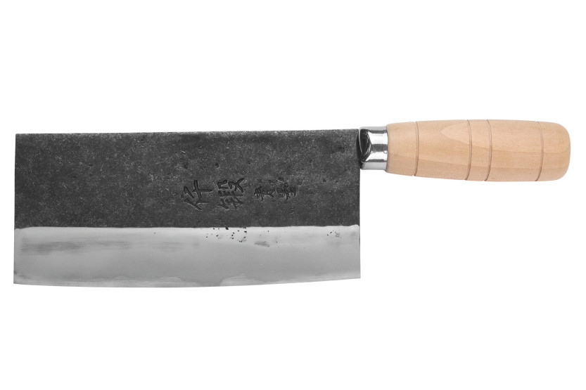 Coltello da chef cinese artigianale giapponese da 17 cm Hatsukokoro Sentan Kurouchi Migaki in acero
