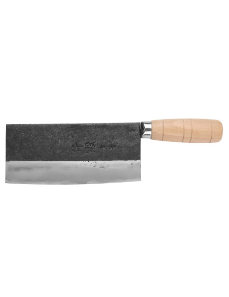 Cuchillo de chef chino artesanal japonés de 17 cm «Hatsukokoro Sentan Kurouchi Migaki», de madera de arce