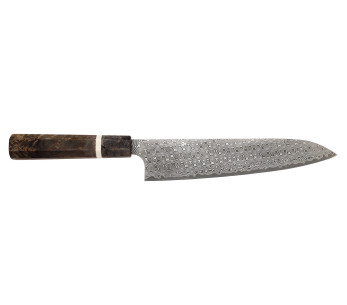 Coltello da chef giapponese artigianale da 23 cm Nigara Hamono Anmon Damasco SG2
