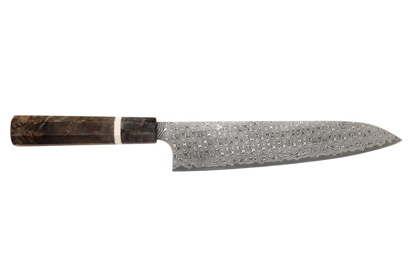 Handgjord japansk kockkniv, 23 cm, Nigara Hamono Anmon Damascus SG2
