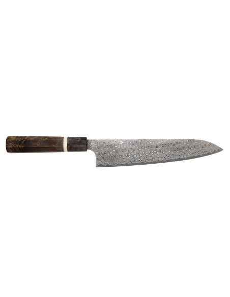 Handgjord japansk kockkniv, 23 cm, Nigara Hamono Anmon Damascus SG2