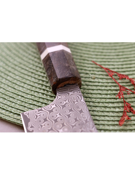 Faca de chef japonesa artesanal de 23 cm, Nigara Hamono Anmon Damascus SG2