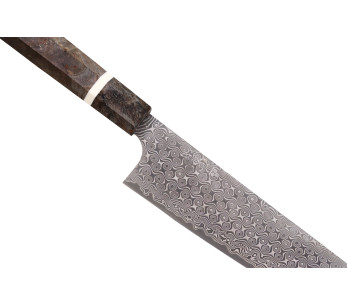 Coltello da chef giapponese artigianale da 23 cm Nigara Hamono Anmon Damasco SG2 2