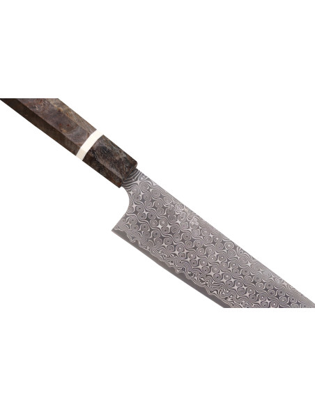 Cuchillo de chef japonés artesanal de 23 cm, Nigara Hamono Anmon Damasco SG2