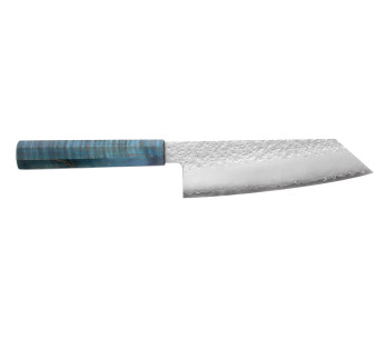 Handgefertigtes japanisches Bunka -Messer, 17 cm, Hado Shiosai VG10, blauer Griff