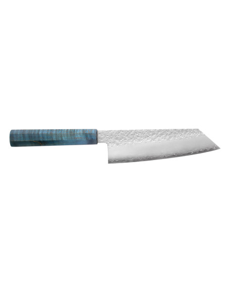 17 cm Handcrafted Japanese Bunka Knife by Hado Shiosai, VG10 Steel, Blue Handle