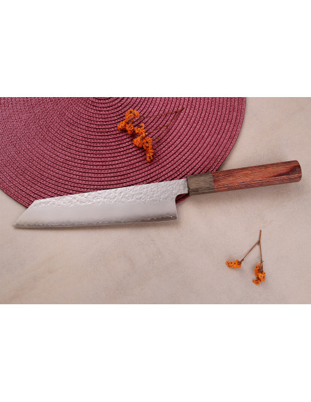 Handgemaakt Japans kiritsuke-mes van 20 cm, Hado Shiosai VG10, met pakkahouten heft