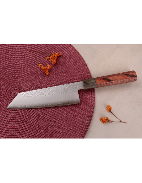 Håndlaget japansk Bunka -kniv, 17 cm, Hado Shiosai VG10, med pakka-trehåndtak