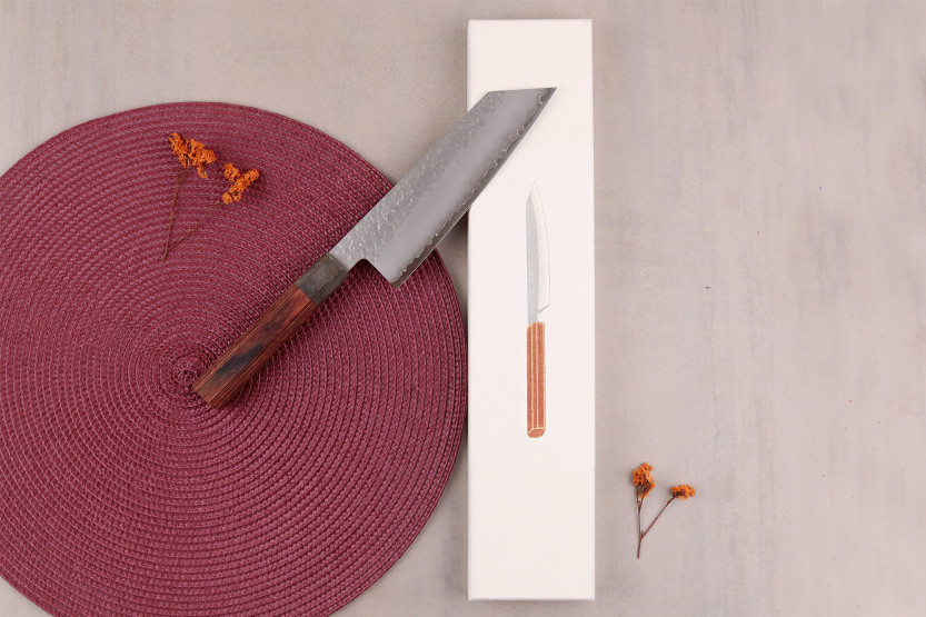 17 cm:n japanilainen käsintehty Bunka -veitsi, Hado Shiosai VG10, pakkapuukahva