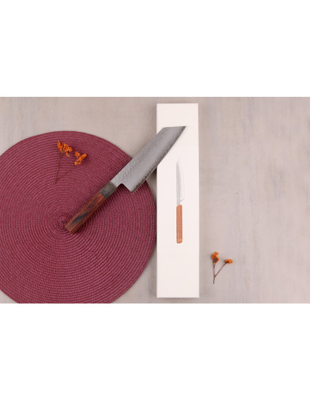 Handgefertigtes japanisches Bunka -Messer, 17 cm, Hado Shiosai VG10, Griff aus Pakkaholz