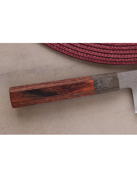 Håndlavet japansk Bunka -kniv, 17 cm, fra Hado Shiosai, VG10, med pakka-træskaft