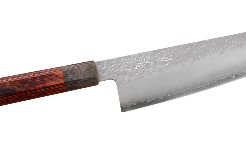 Coltello Bunka giapponese artigianale Hado Shiosai da 17 cm, lama in acciaio VG10, manico in legno di pakka