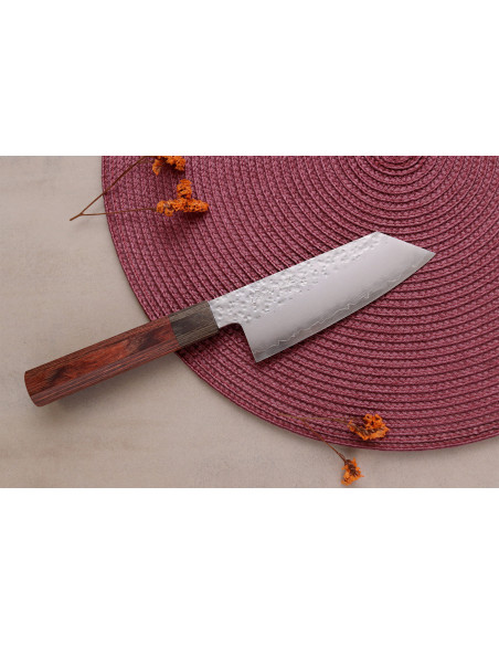 Håndlavet japanskKo-Bunka -kniv, 13 cm, Hado Shiosai VG10, med pakka-træskaft