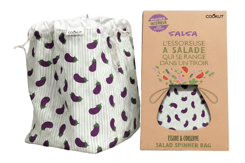 Cookut salatslynge med auberginemønster