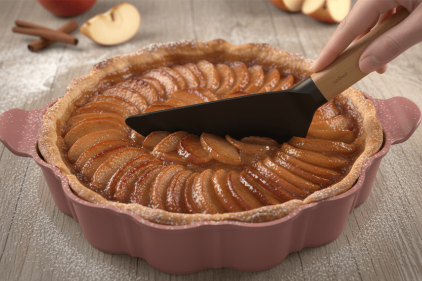 Cortador de tartes anti-riscos da Cookut para a forma de tarte «Le Formidable»