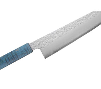 Faca japonesa artesanal Kiritsuke de 20 cm, marca Hado Shiosai, em aço VG10, com cabo azul 2