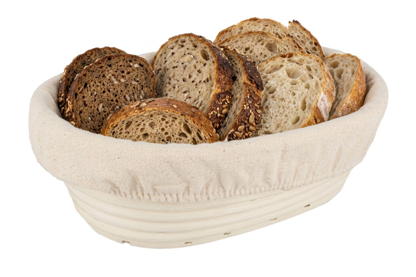 Patisdécor Oval Bread Proving Basket Made of Rattan and Linen Canvas