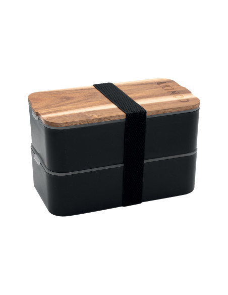 Bento Akinod 11:46 negro con tapa de acacia, 1,4 l