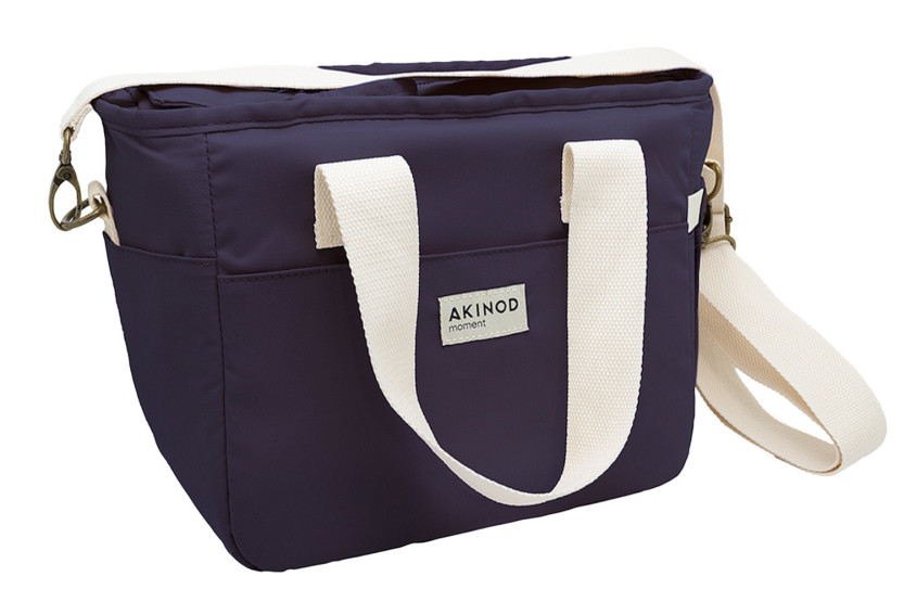 Akinod 08:17 Insulated Lunch Bag in Navy Blue Poly-Cotton, 7L