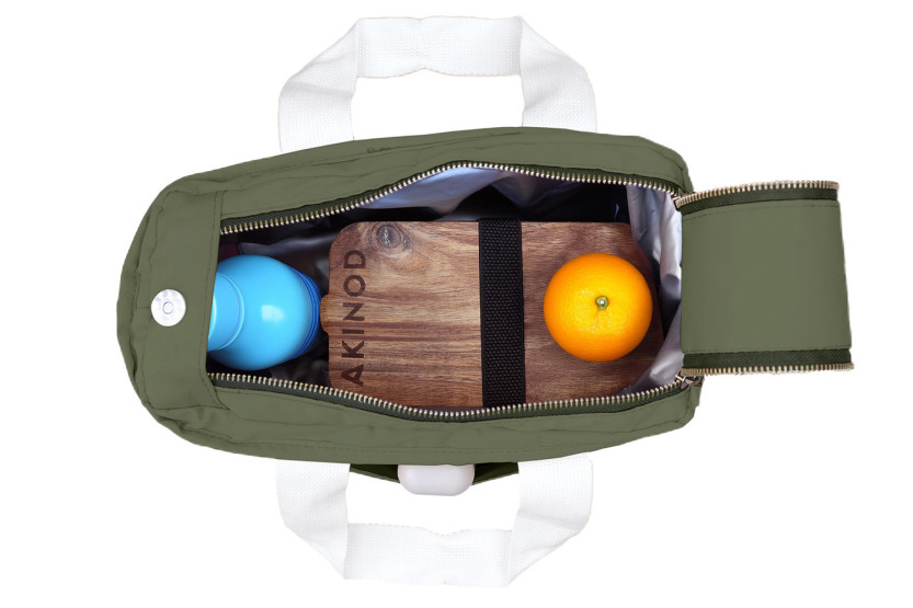Akinod 08:17 Isolierte Lunch-Tasche aus Poly-Baumwolle in Olivgrün, 7 l