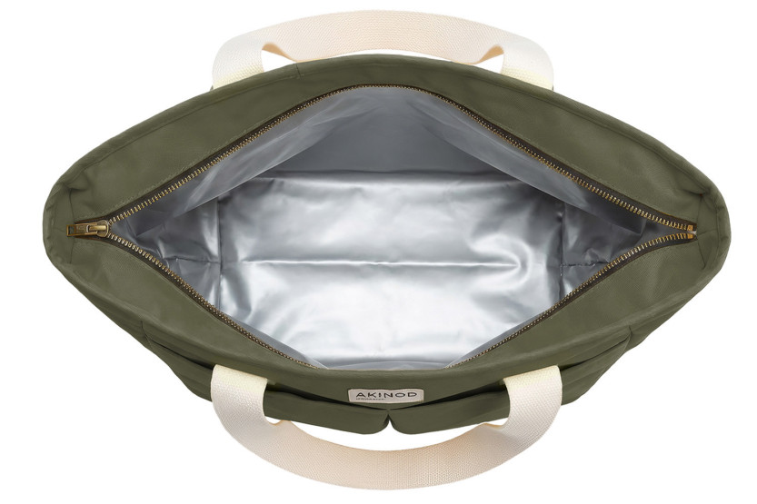 Akinod 10:47 Insulated Lunch Bag in Olive Poly-Cotton, 21L