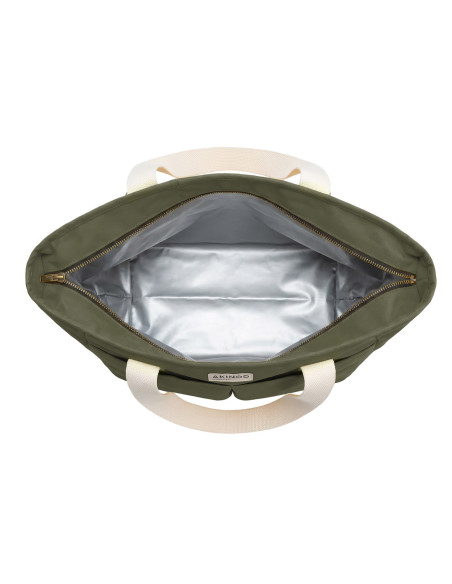 Bolsa térmica para el almuerzo Akinod 10:47 de policotón color oliva, 21 L