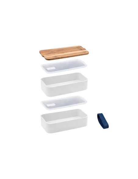 Bento Akinod 11:46 vit med lock i akacia, 1,4 liter
