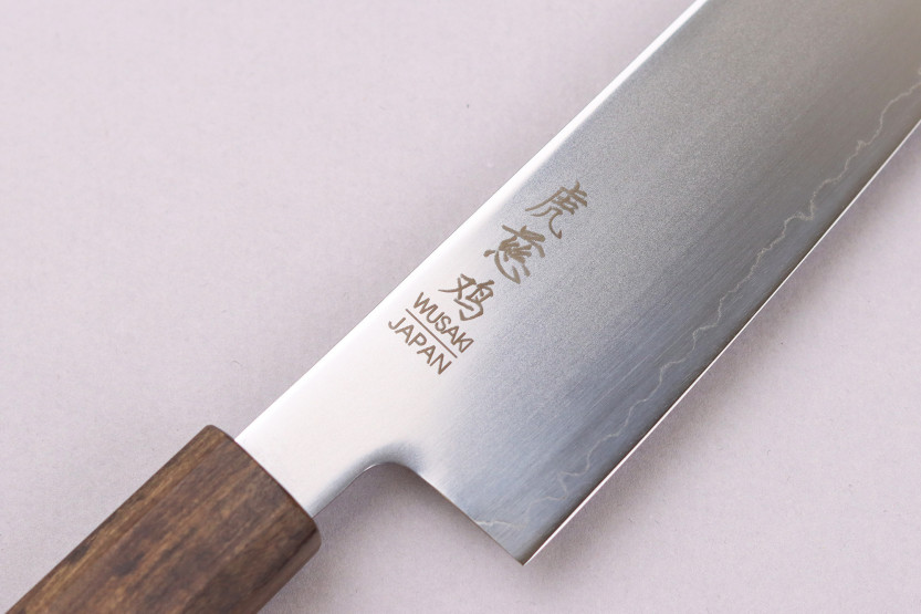 Faca sujihiki kiritsuke japonesa artesanal Wusaki Hikari SLD, de 20 cm, com cabo em bubinga