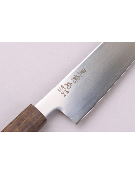 Faca sujihiki kiritsuke japonesa artesanal Wusaki Hikari SLD, de 20 cm, com cabo em bubinga