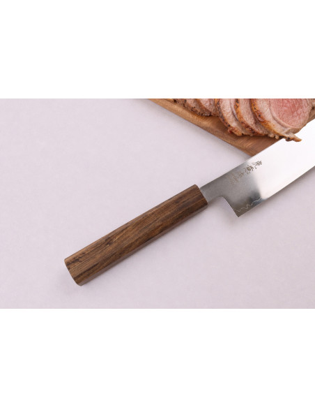 Handgefertigtes japanisches Sujihiki -Kiritsuke-Messer, 20 cm, Wusaki Hikari SLD, Griff aus Bubinga