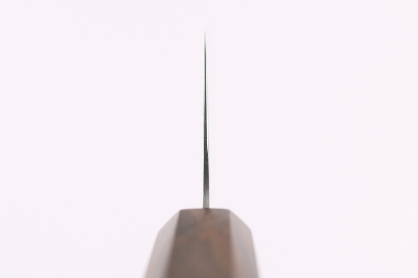 Håndlaget japansk nakiri-kniv på 16 cm fra Wusaki Hikari SLD med bubinga-skaft